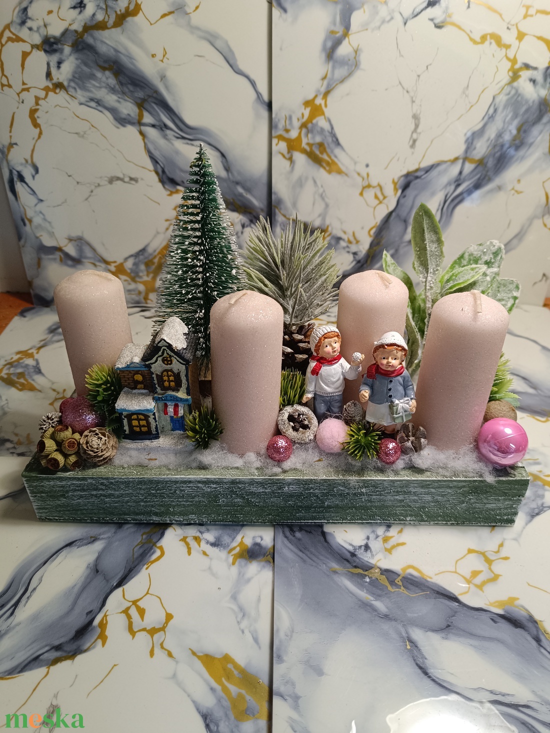 Adventi asztaldísz - karácsony - adventi díszek - adventi koszorú - Meska.hu
