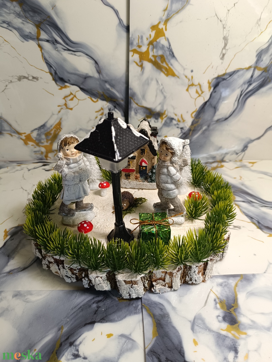 Korcsolyázós asztaldísz - karácsony - adventi díszek - adventi asztaldísz - Meska.hu