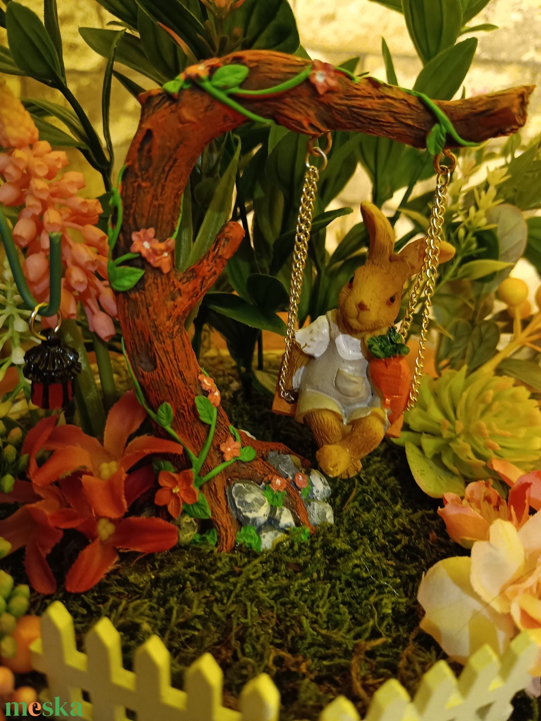 Hintázó nyuszi - otthon & életmód - dekoráció - asztal és polc dekoráció - asztaldísz - Meska.hu