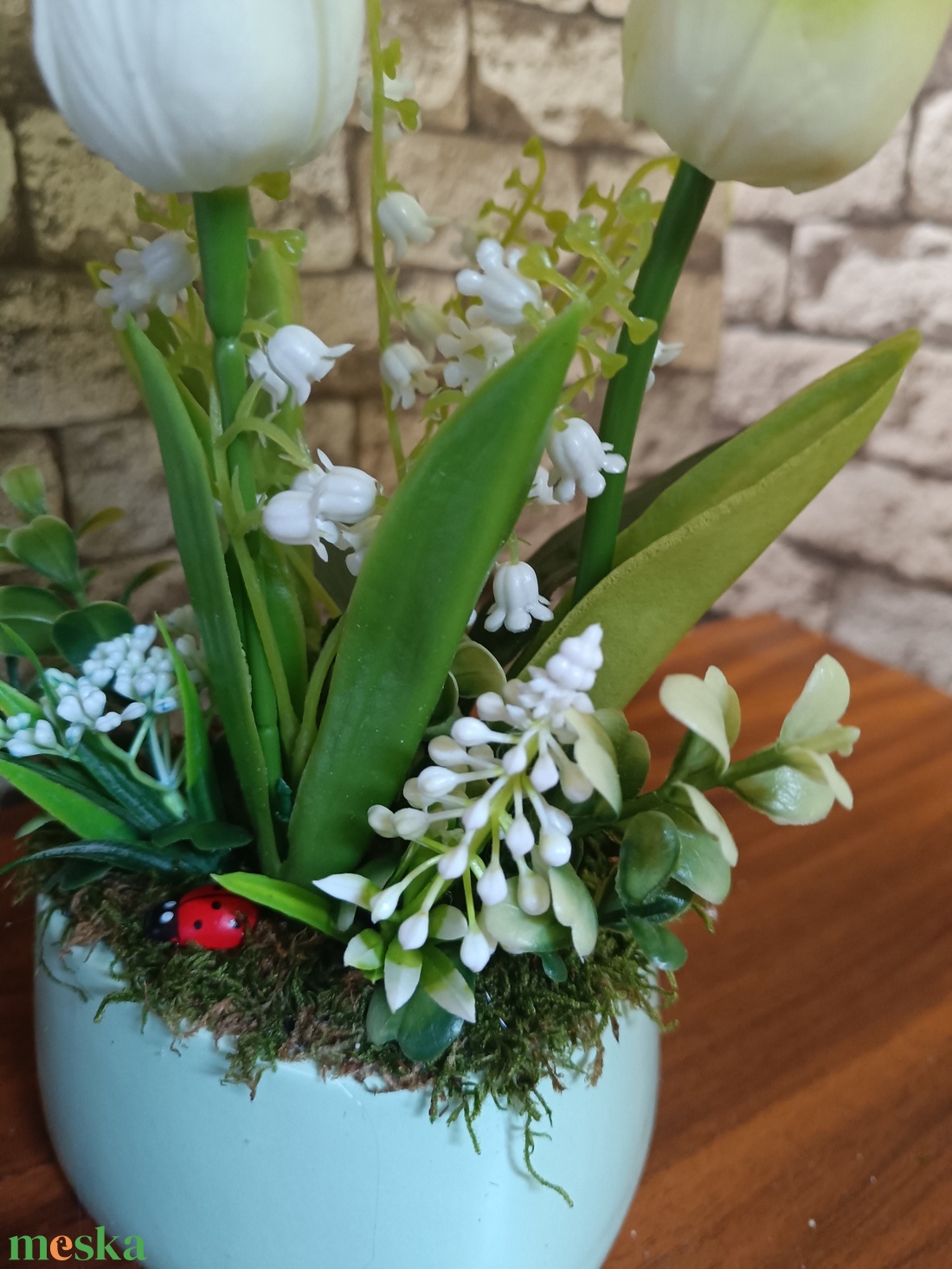 Türkiz tavaszi asztaldísz - otthon & életmód - dekoráció - asztal és polc dekoráció - asztaldísz - Meska.hu