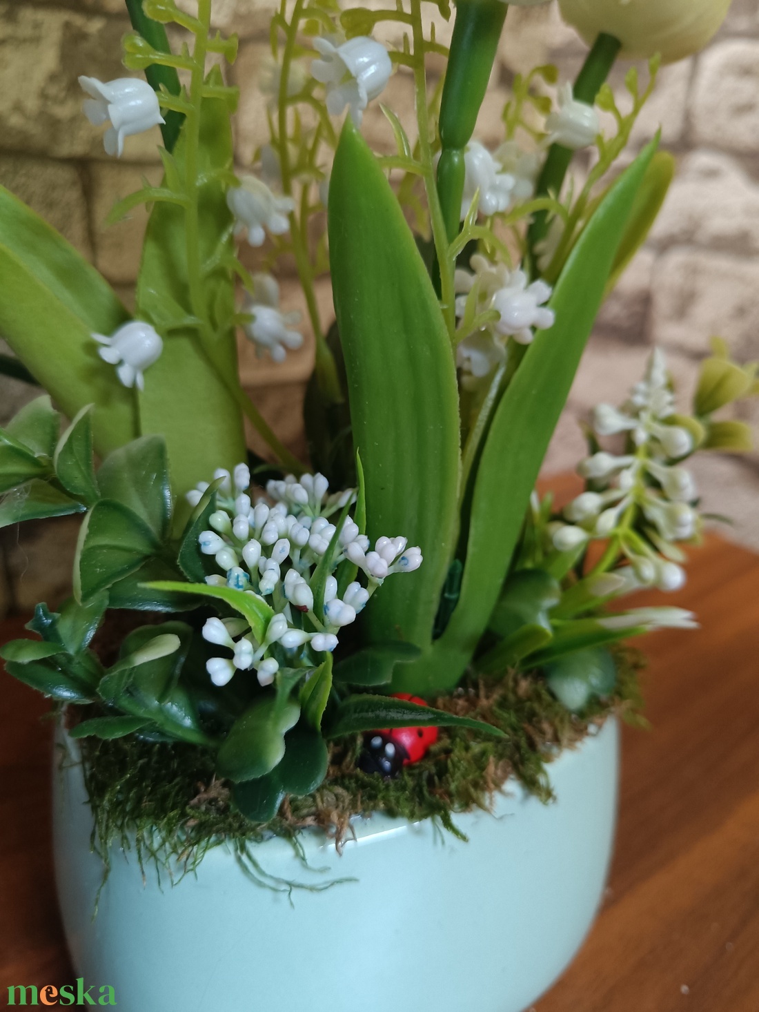 Türkiz tavaszi asztaldísz - otthon & életmód - dekoráció - asztal és polc dekoráció - asztaldísz - Meska.hu