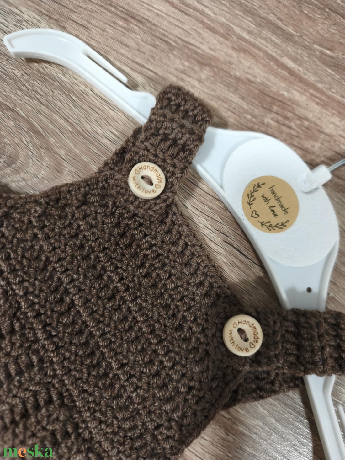 Horgolt kantáros nadrág  - baba - mama - babafotózás - szett újszülött fotózásra - Meska.hu