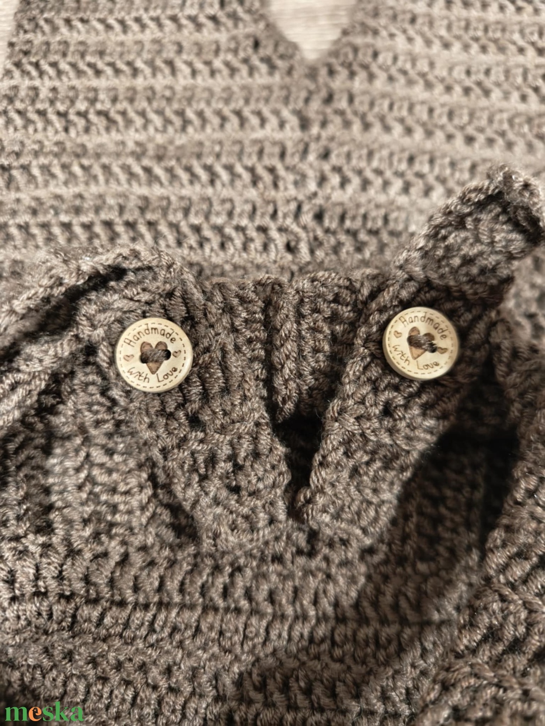 Horgolt kantáros nadrág  - baba - mama - babafotózás - szett újszülött fotózásra - Meska.hu