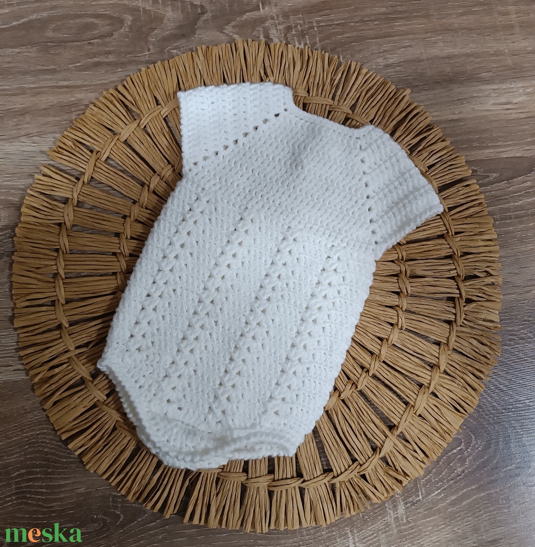 Horgolt kislány body újszülött fotózásra - baba - mama - babafotózás - szett újszülött fotózásra - Meska.hu