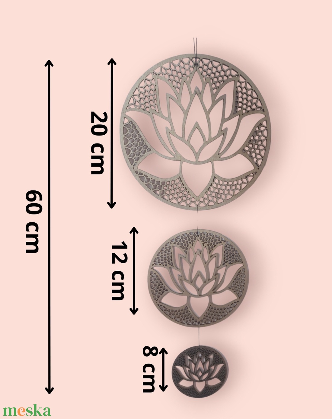 Lótuszvirag 3 db-os függő dísz  - otthon & lakás - dekoráció - fali és függő dekoráció - falra akasztható dekor - Meska.hu