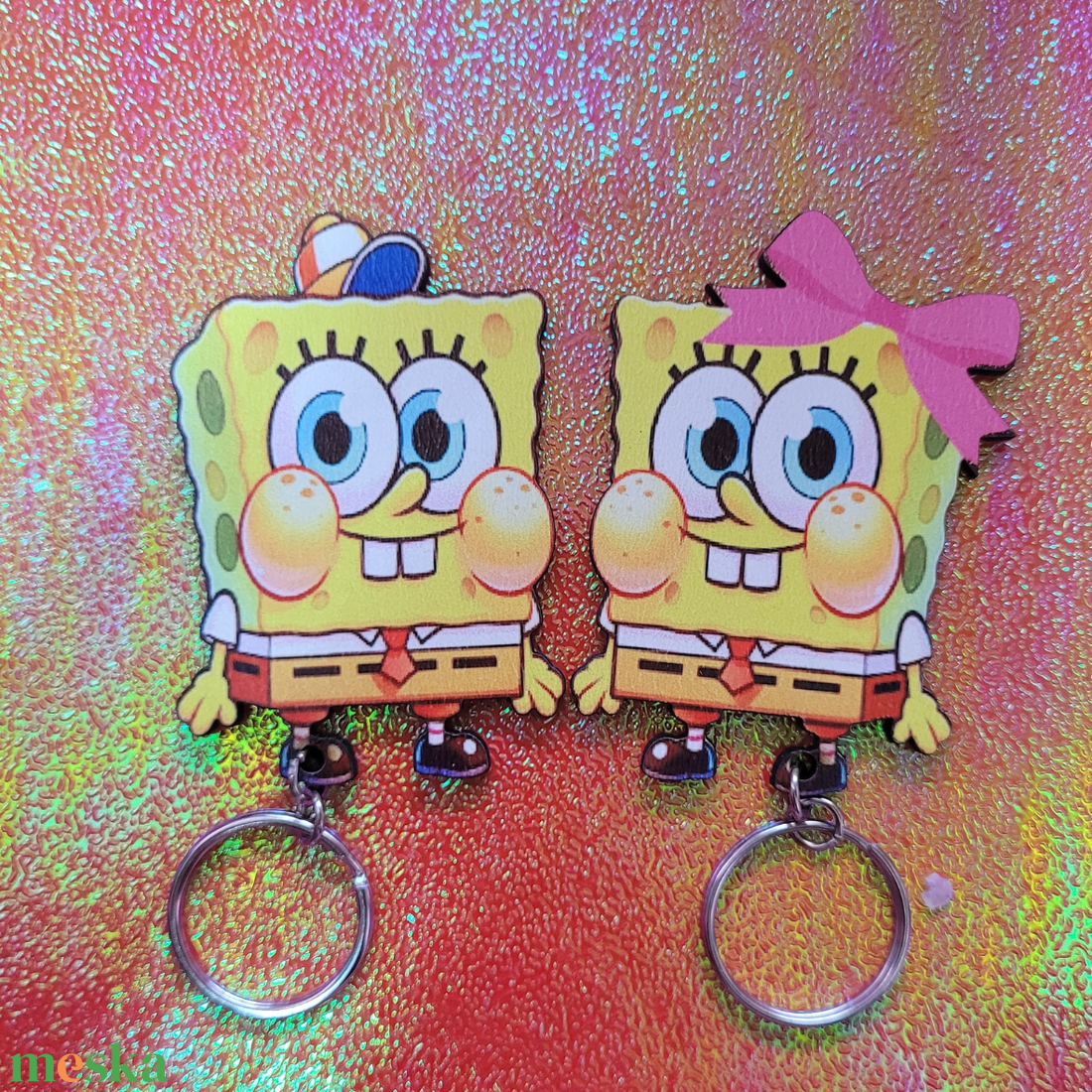 Spongyabob páros Kulcstartó  - táska & tok - kulcstartó & táskadísz - kulcstartó - Meska.hu