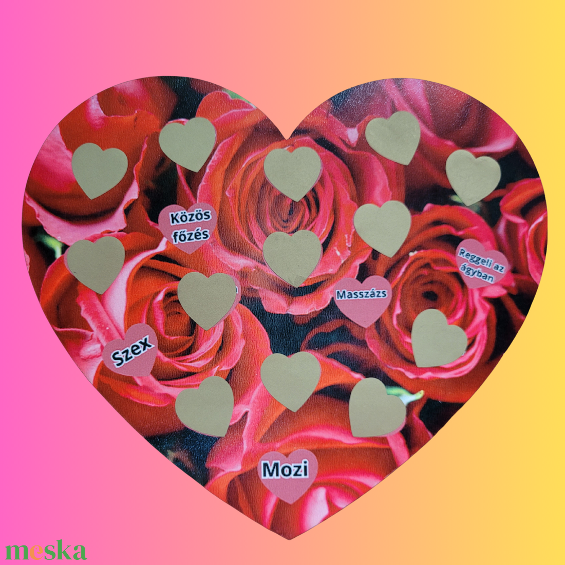 Rózsaszív szerelmi sorsjegy - otthon & életmód - papír, írószer - ajándékozás kellékei - ajándék sorsjegy - Meska.hu