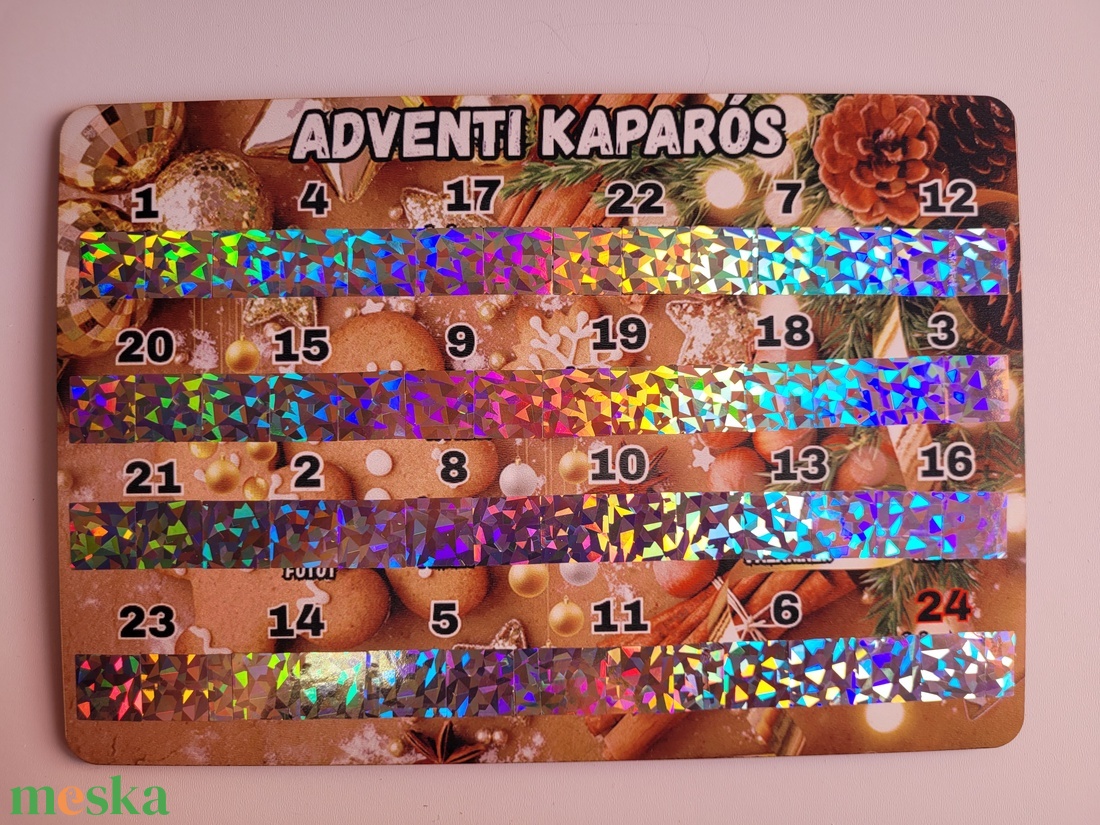 Adventi családi kaparós  - karácsony - karácsonyi ajándékozás - karácsonyi képeslap, üdvözlőlap, ajándékkísérő - Meska.hu