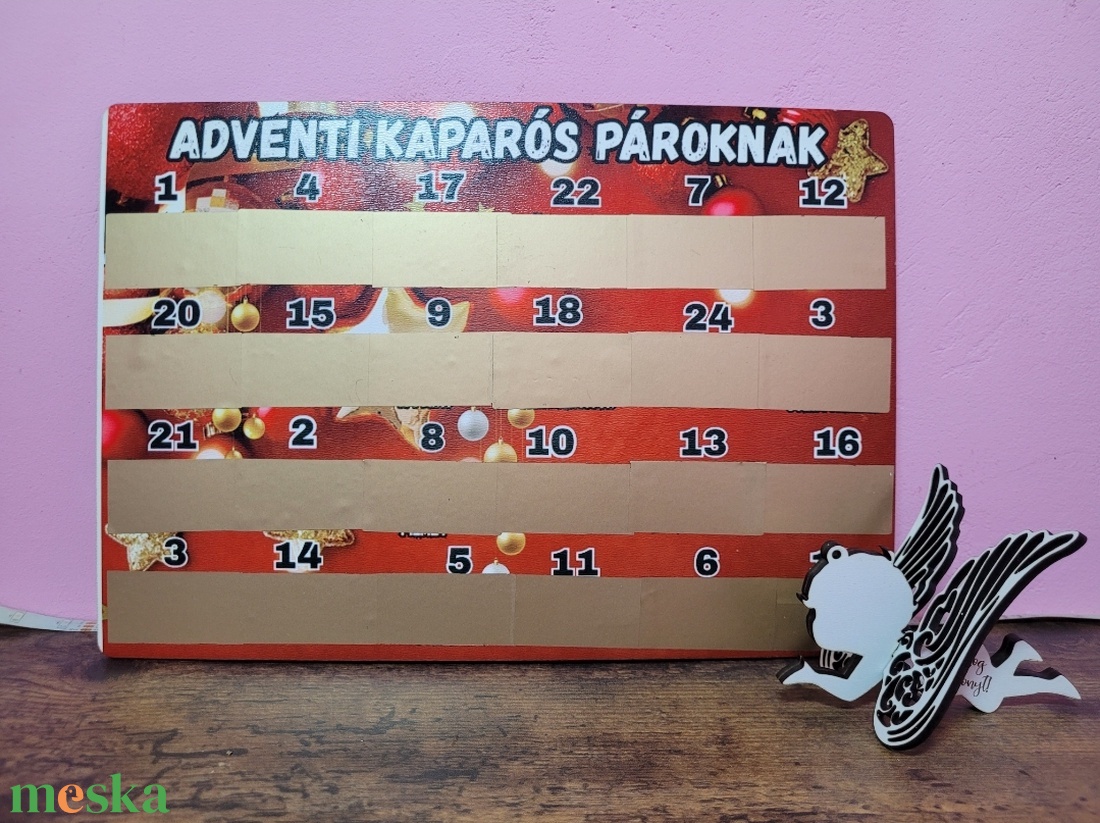 Adventi páros kaparós  - karácsony - karácsonyi ajándékozás - karácsonyi képeslap, üdvözlőlap, ajándékkísérő - Meska.hu