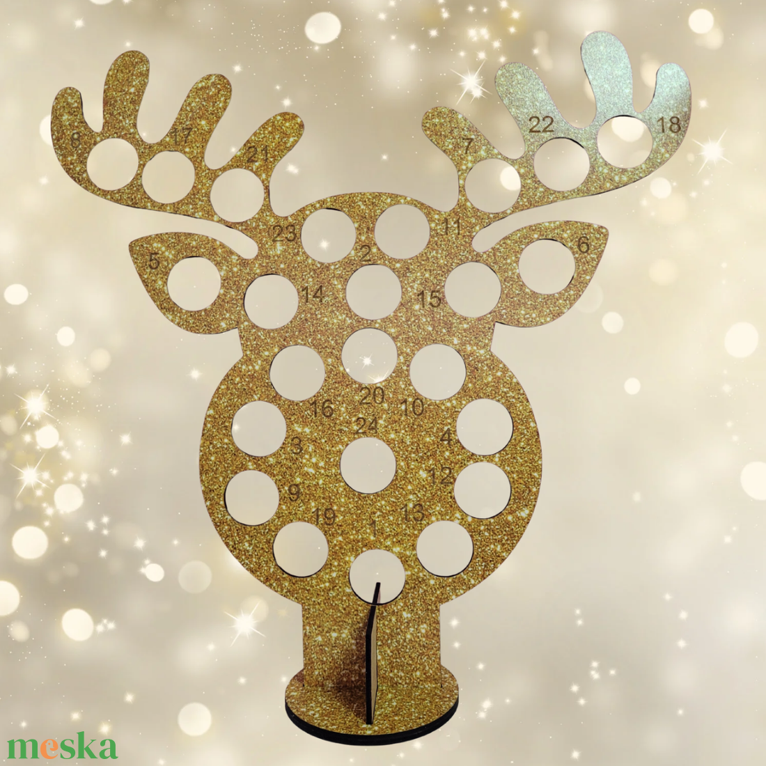 Rénszarvasos csokis adventi kalendárium  - karácsony - adventi díszek - adventi naptár - Meska.hu
