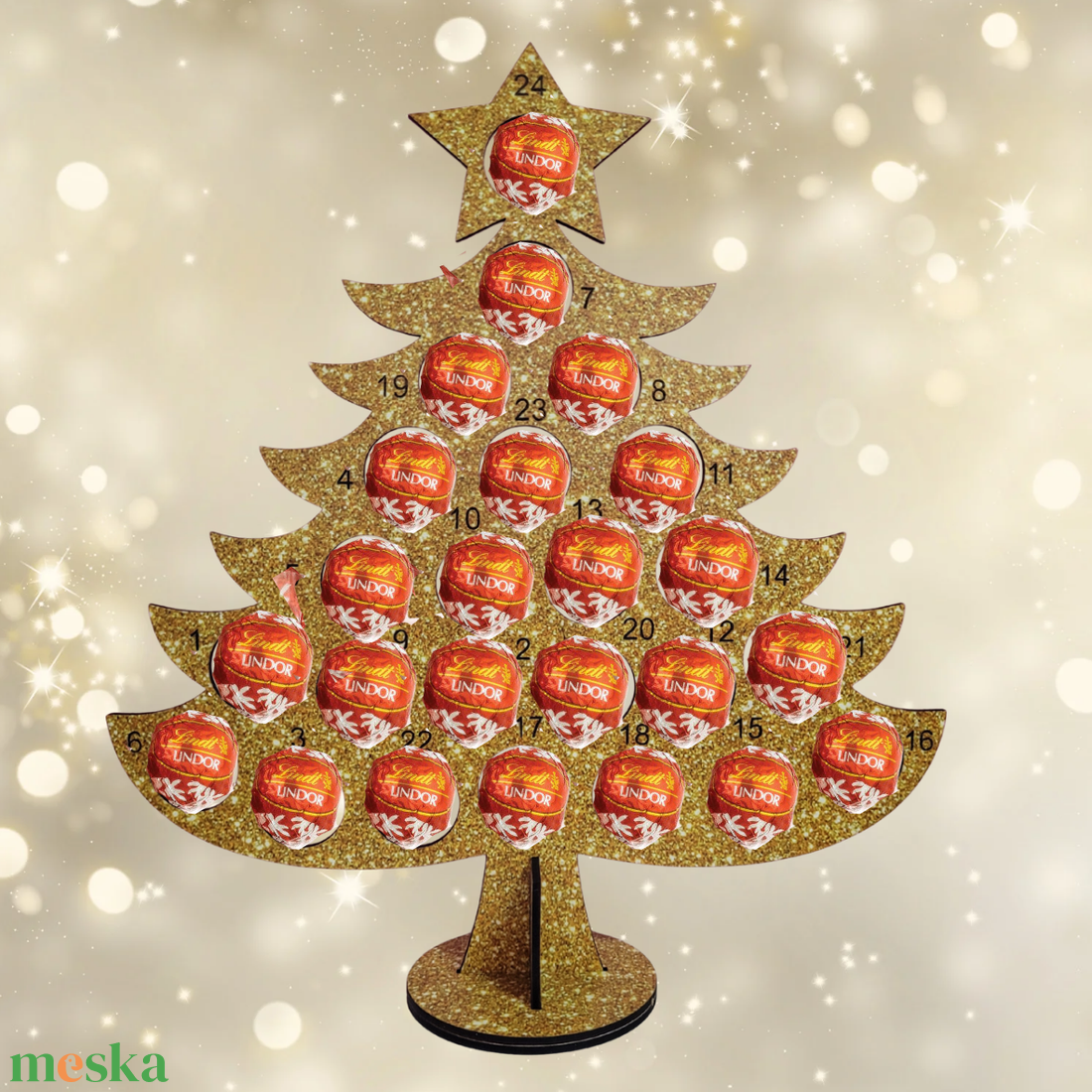 Fenyőfás csokis adventi kalendárium  - karácsony - adventi díszek - adventi naptár - Meska.hu