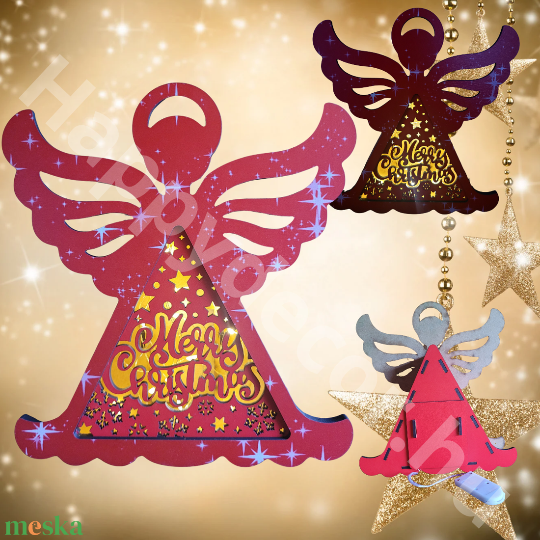 Angyalos led dekor lámpa  - otthon & életmód - lámpa - asztali lámpa - Meska.hu