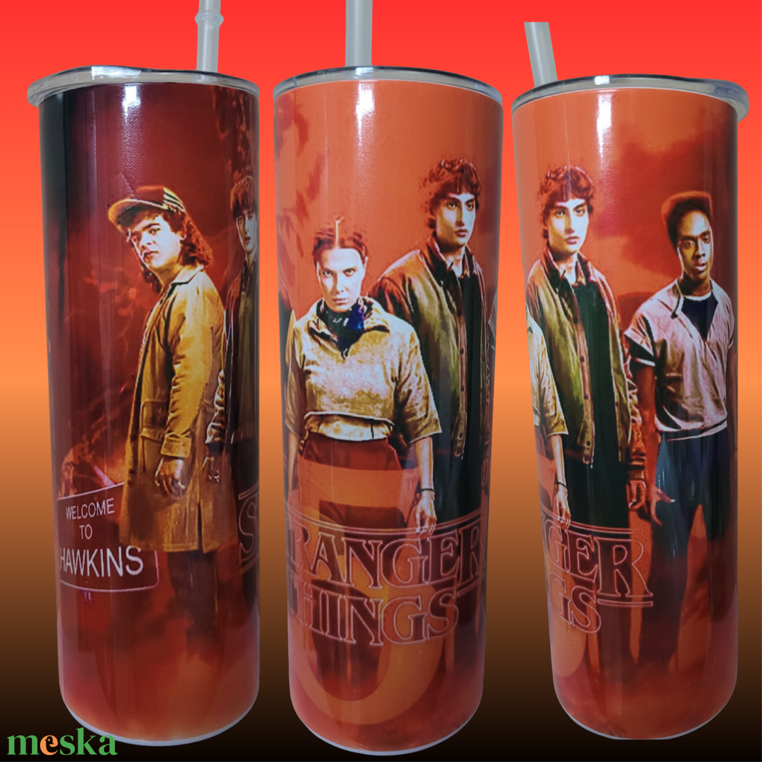 Stranger things termosz  - otthon & életmód - konyhafelszerelés, tálalás - italos kellékek - termoszok - Meska.hu