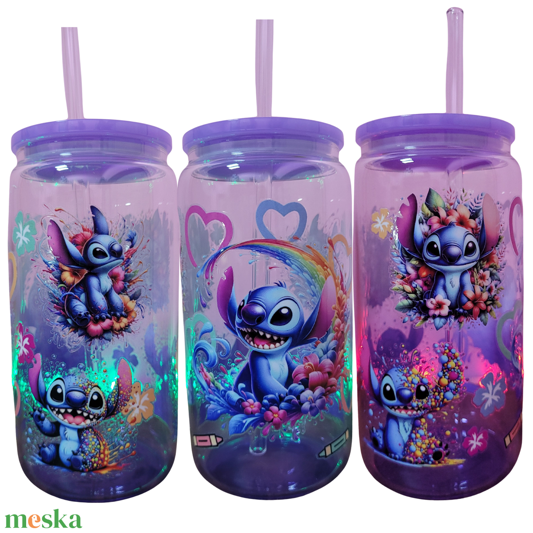 Stitch üvegpohár  - otthon & életmód - konyhafelszerelés, tálalás - tálalás - pohár - Meska.hu