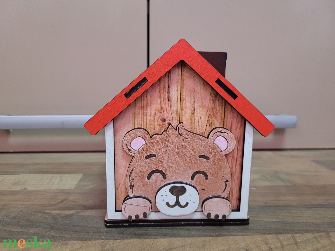 Macis fa persely  - otthon & életmód - dekoráció - asztal és polc dekoráció - persely - Meska.hu