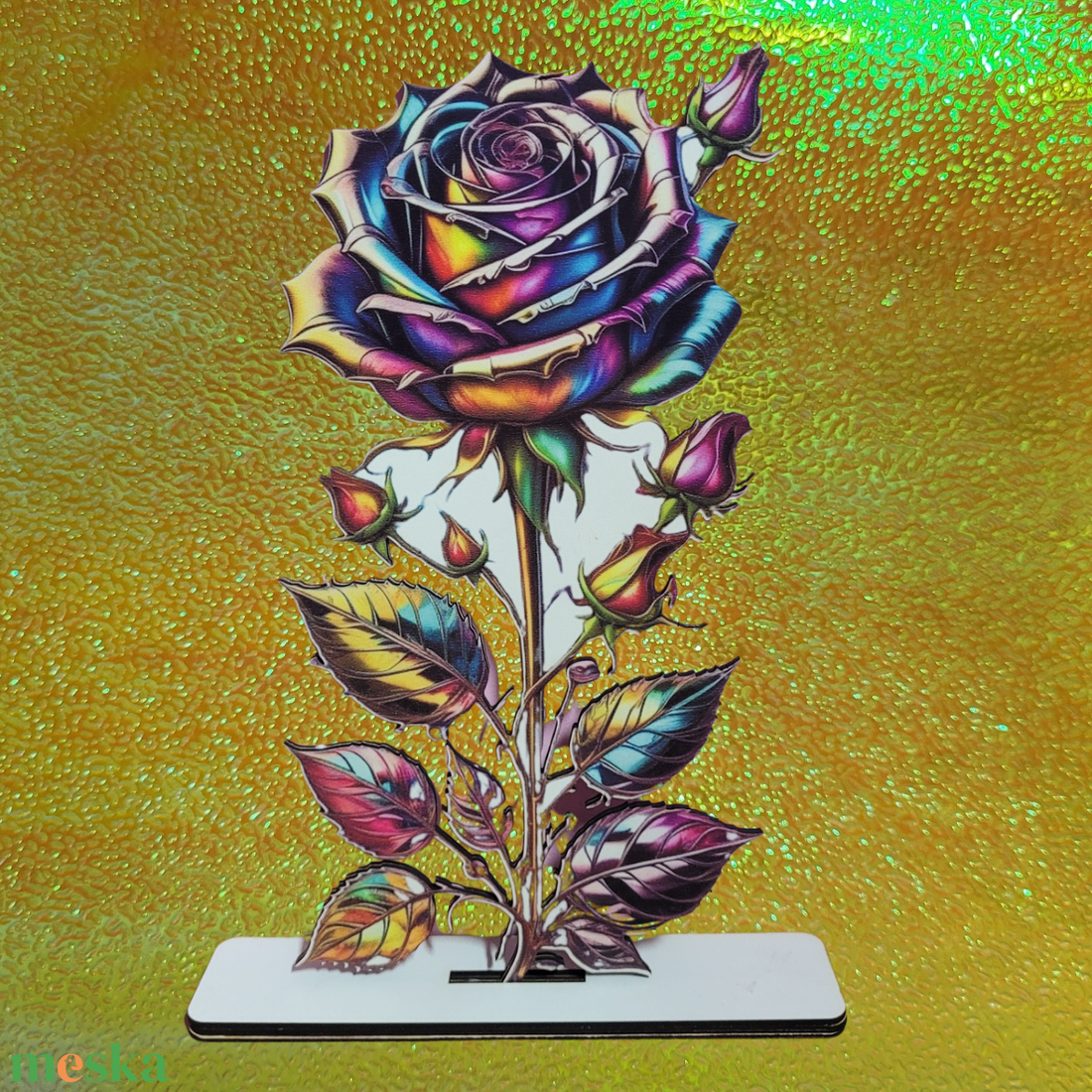 Szivárványos örök rózsa  - otthon & életmód - dekoráció - ajtó- és ablak dekoráció - ablakdísz - Meska.hu