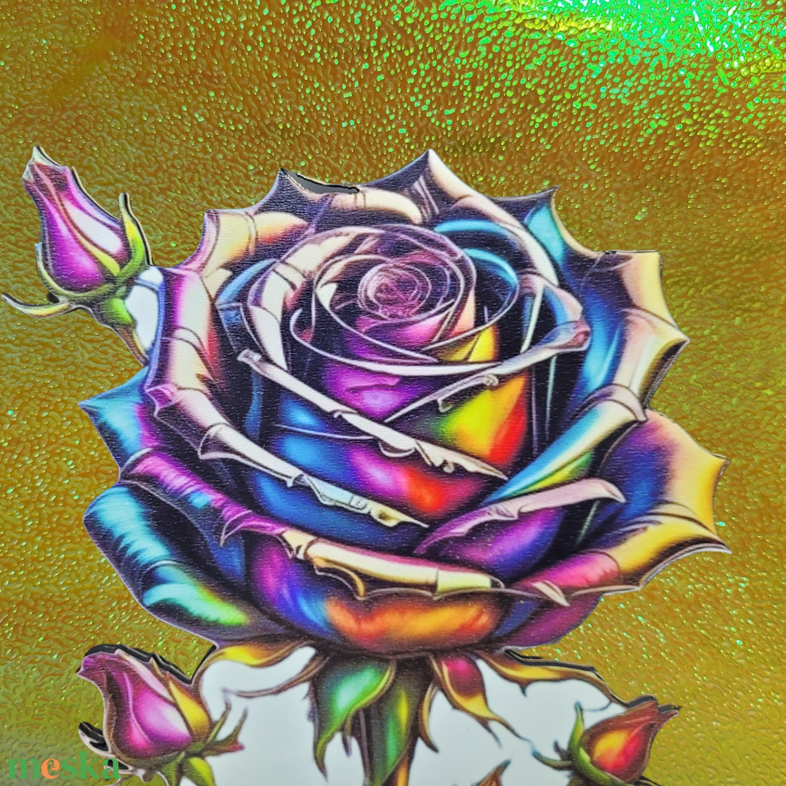 Szivárványos örök rózsa  - otthon & életmód - dekoráció - ajtó- és ablak dekoráció - ablakdísz - Meska.hu