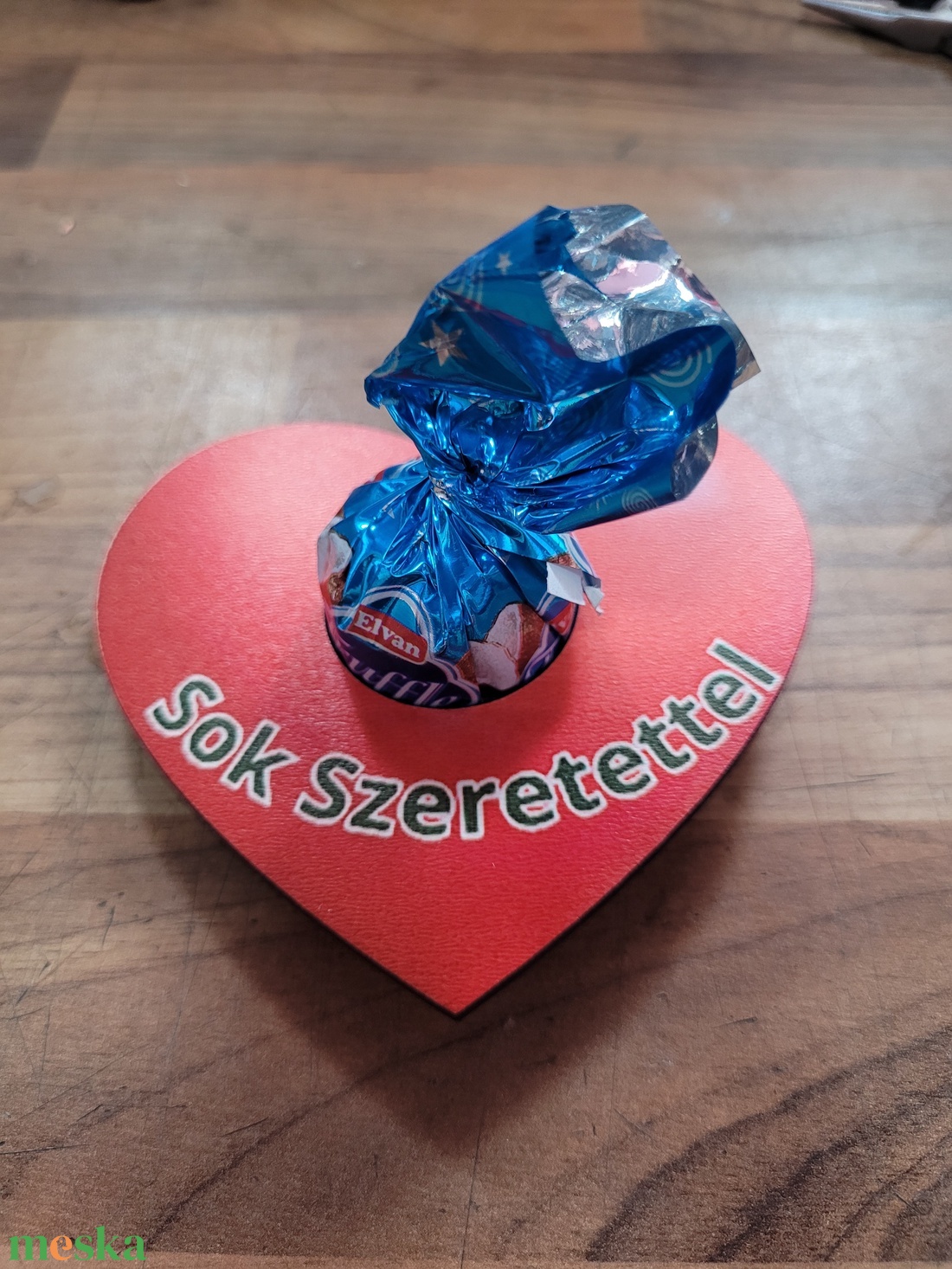 Sziv csokival  - otthon & életmód - papír, írószer - ajándékozás kellékei - ajándékkísérő - Meska.hu