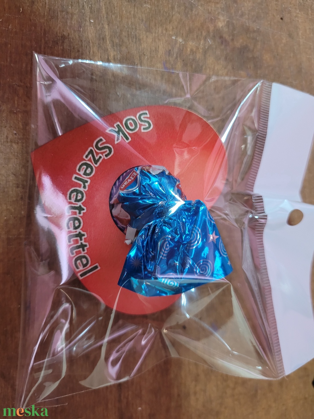 Sziv csokival  - otthon & életmód - papír, írószer - ajándékozás kellékei - ajándékkísérő - Meska.hu