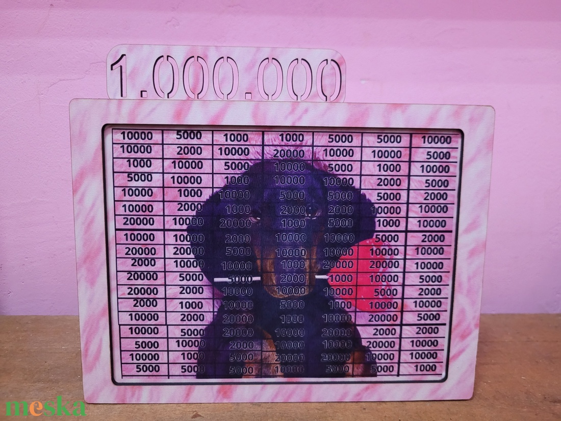 Cuki tacsis 1 milliós Ft-os persely  - otthon & életmód - dekoráció - asztal és polc dekoráció - persely - Meska.hu