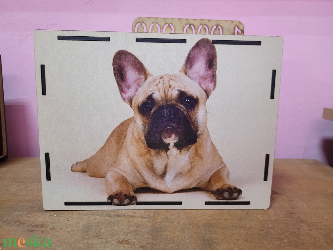 1 milliós Ft-os persely francia bulldog háttérrel  - otthon & életmód - dekoráció - asztal és polc dekoráció - persely - Meska.hu