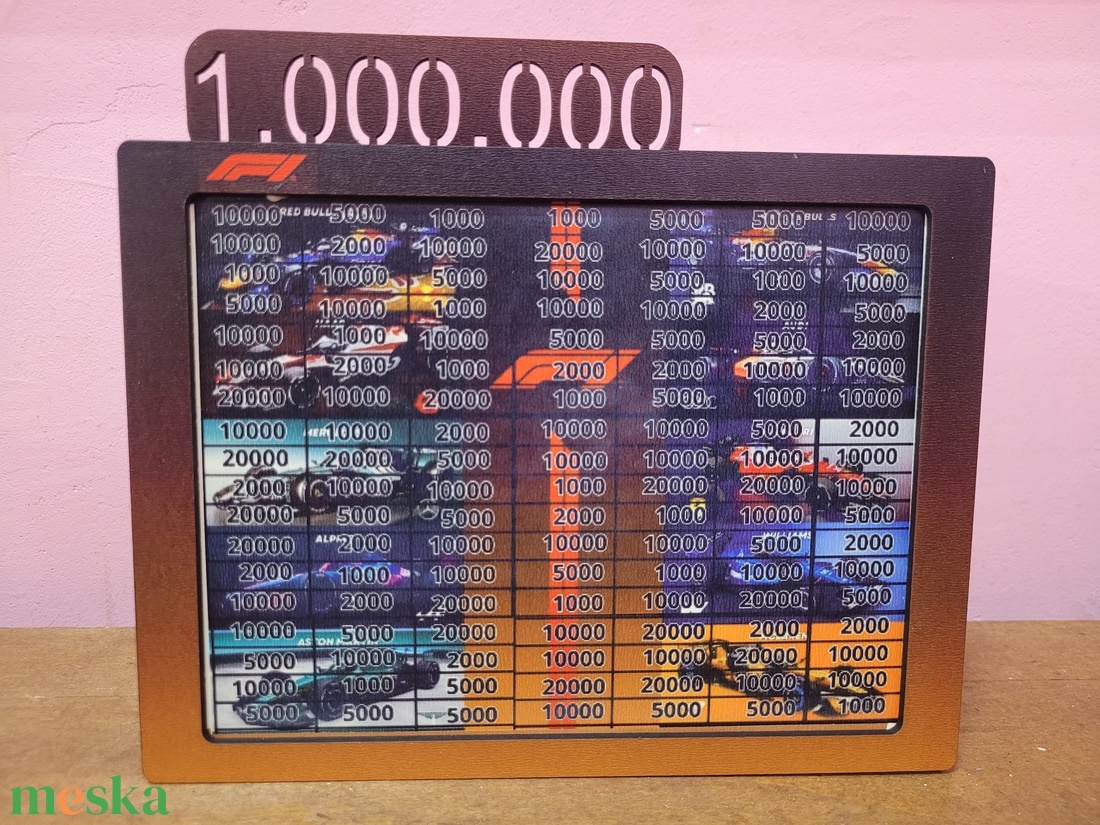 1 milliós Ft-os persely forma 1-es hattérrel - otthon & életmód - dekoráció - asztal és polc dekoráció - persely - Meska.hu