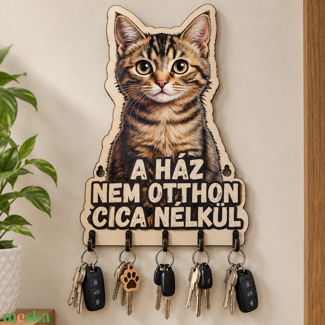 Cicás  fali kulcstartó  - otthon & életmód - dekoráció - fali és függő dekoráció - fali kulcstartó - Meska.hu