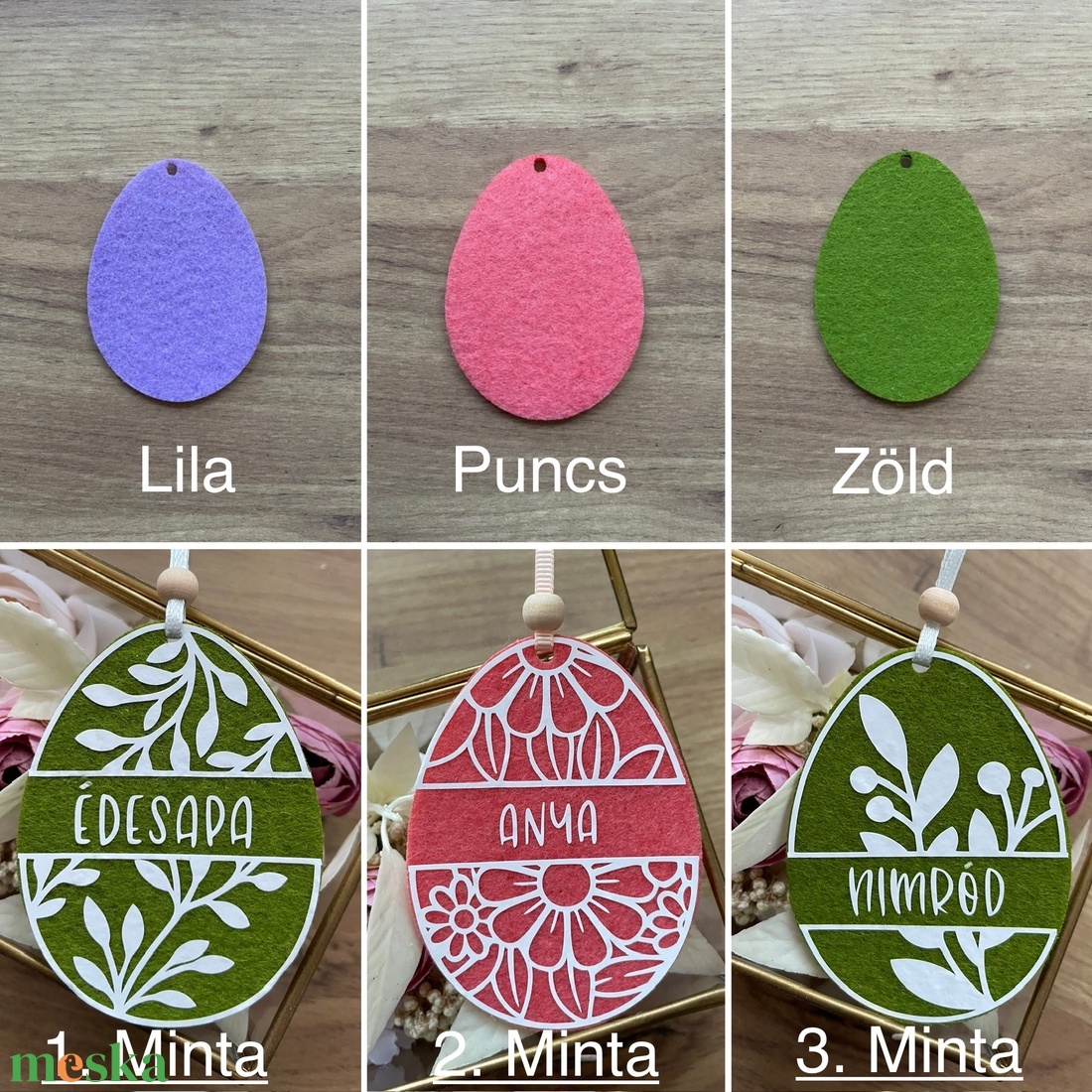 Névre szóló húsvéti tojás (zöld) - otthon & életmód - dekoráció - fali és függő dekoráció - falra akasztható dekor - Meska.hu