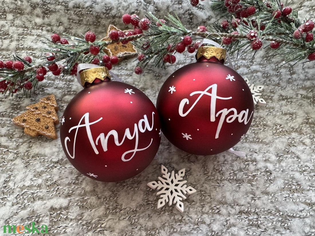Névre szóló karácsonyi gömb - karácsony - karácsonyi lakásdekoráció - karácsonyfadíszek - Meska.hu