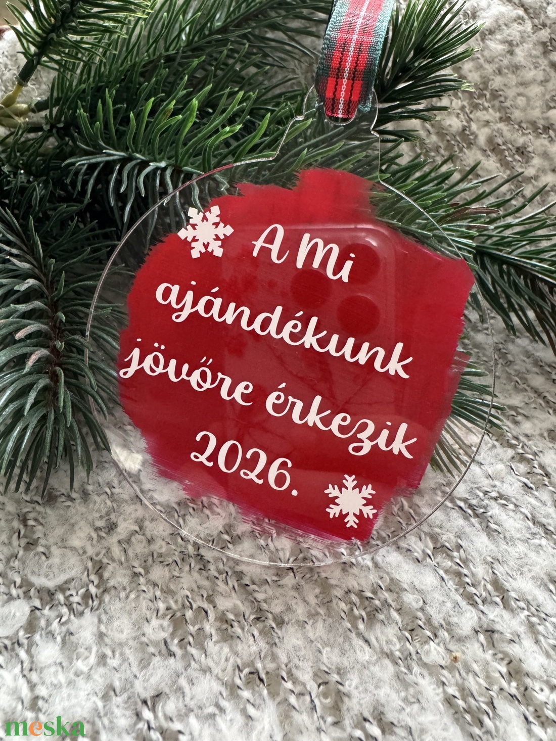 Baba bejelentő karácsonyfadísz - karácsony - karácsonyi lakásdekoráció - karácsonyfadíszek - Meska.hu