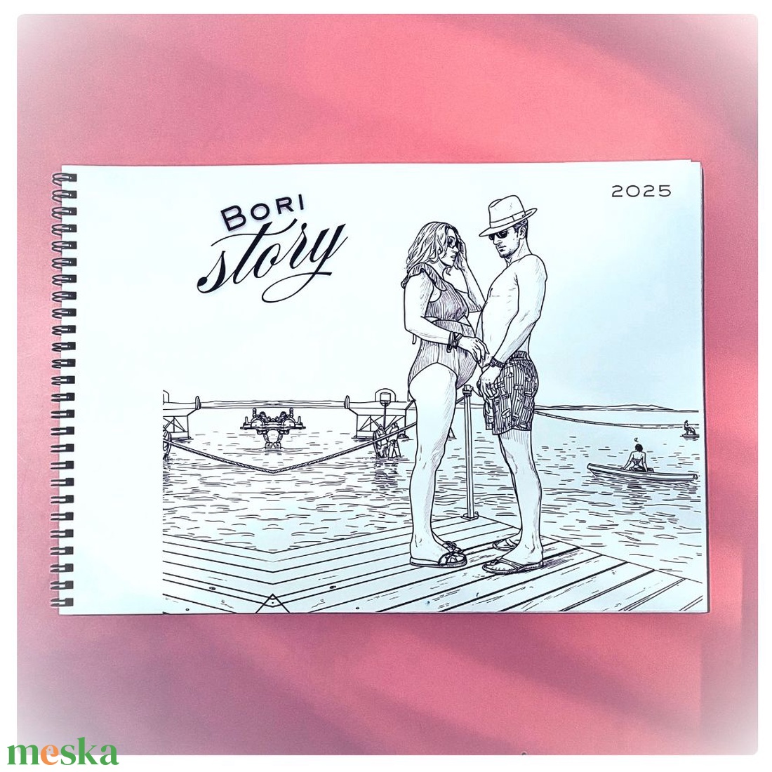 Egyedi családi színező és emlékkönyv  személyes pillanatokból, szeretettel nektek - prémium minőségű, spirálos kivitel - otthon & életmód - papír, írószer - színező - Meska.hu