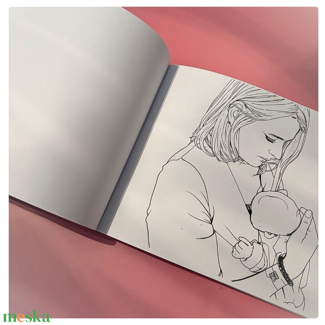 Egyedi családi színező és emlékkönyv  személyes pillanatokból, szeretettel nektek - prémium minőségű, tűzött kötéssel - karácsony - mikulás - mikulás ajándékok - Meska.hu