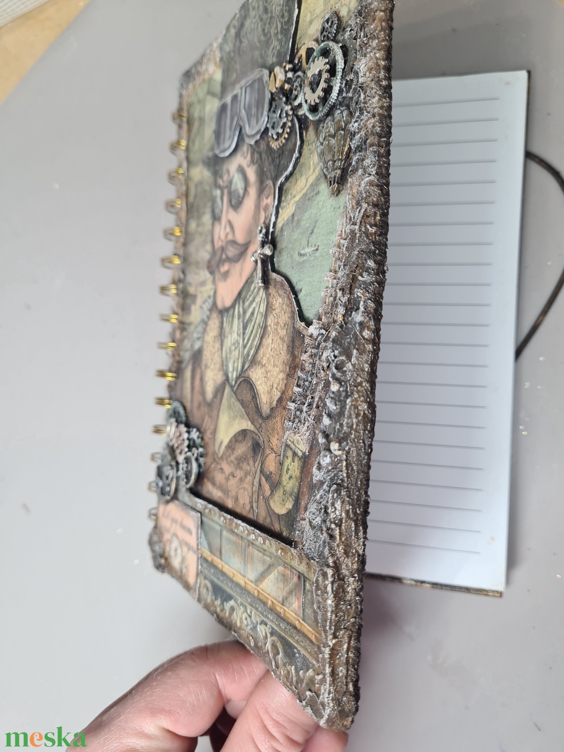 Steampunk, aviator stílusú füzet levehető borítóval  - otthon & életmód - papír, írószer - jegyzetfüzet & napló - Meska.hu