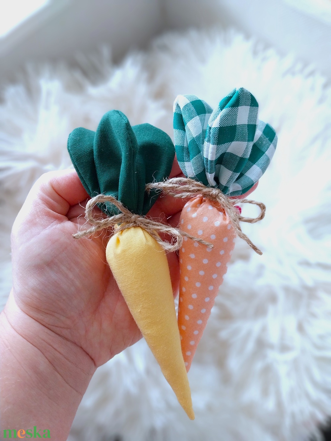 Textil sárgarépák, Húsvéti répa nyuszikosárba, Waldorf textil játék - baba - mama - baba játékok - waldorf játékok - Meska.hu