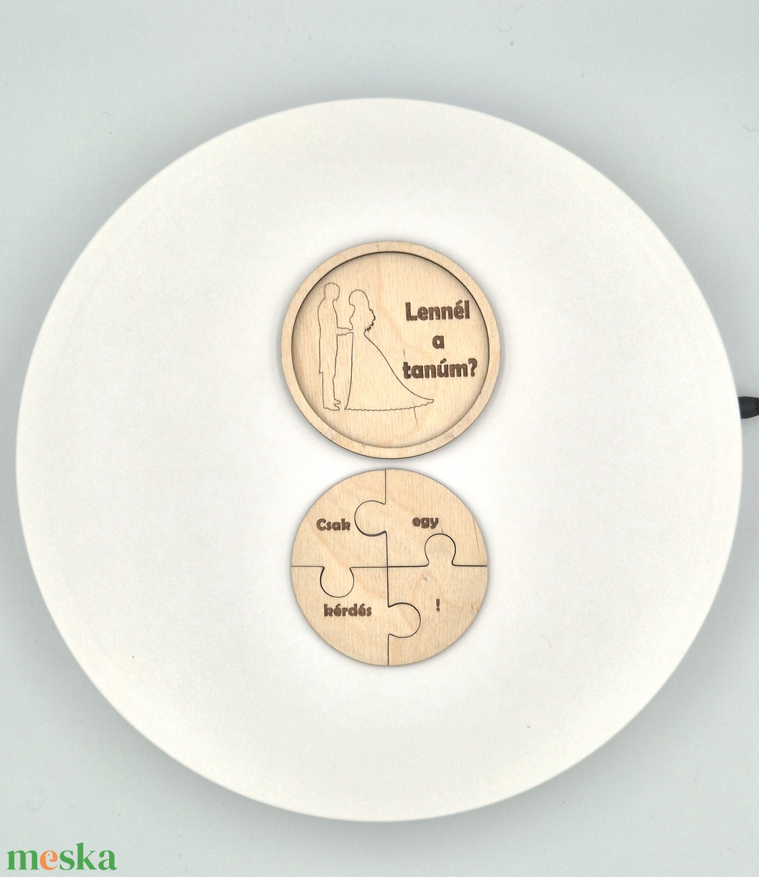 Egyedi fából készült tanúfelkérő puzzle - esküvő - meghívó & kártya - tanú felkérő - Meska.hu