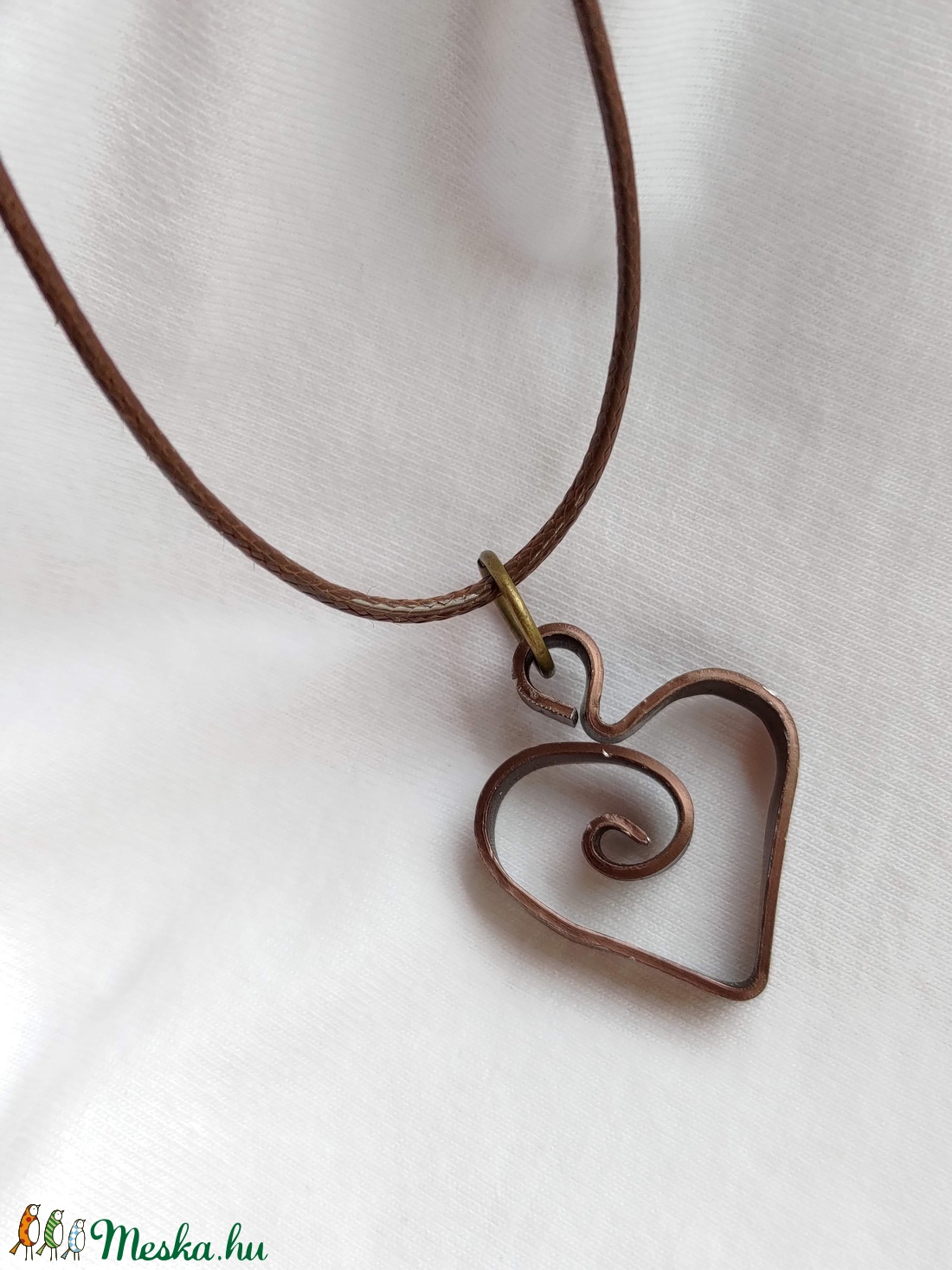  3D szív medál drótból - ékszer - nyaklánc - medál - Meska.hu