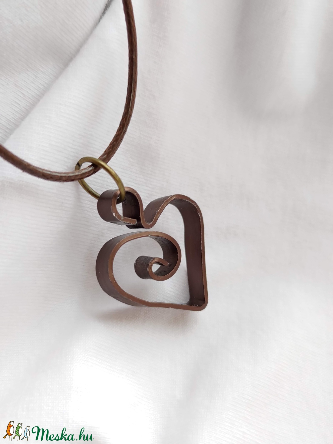  3D szív medál drótból - ékszer - nyaklánc - medál - Meska.hu