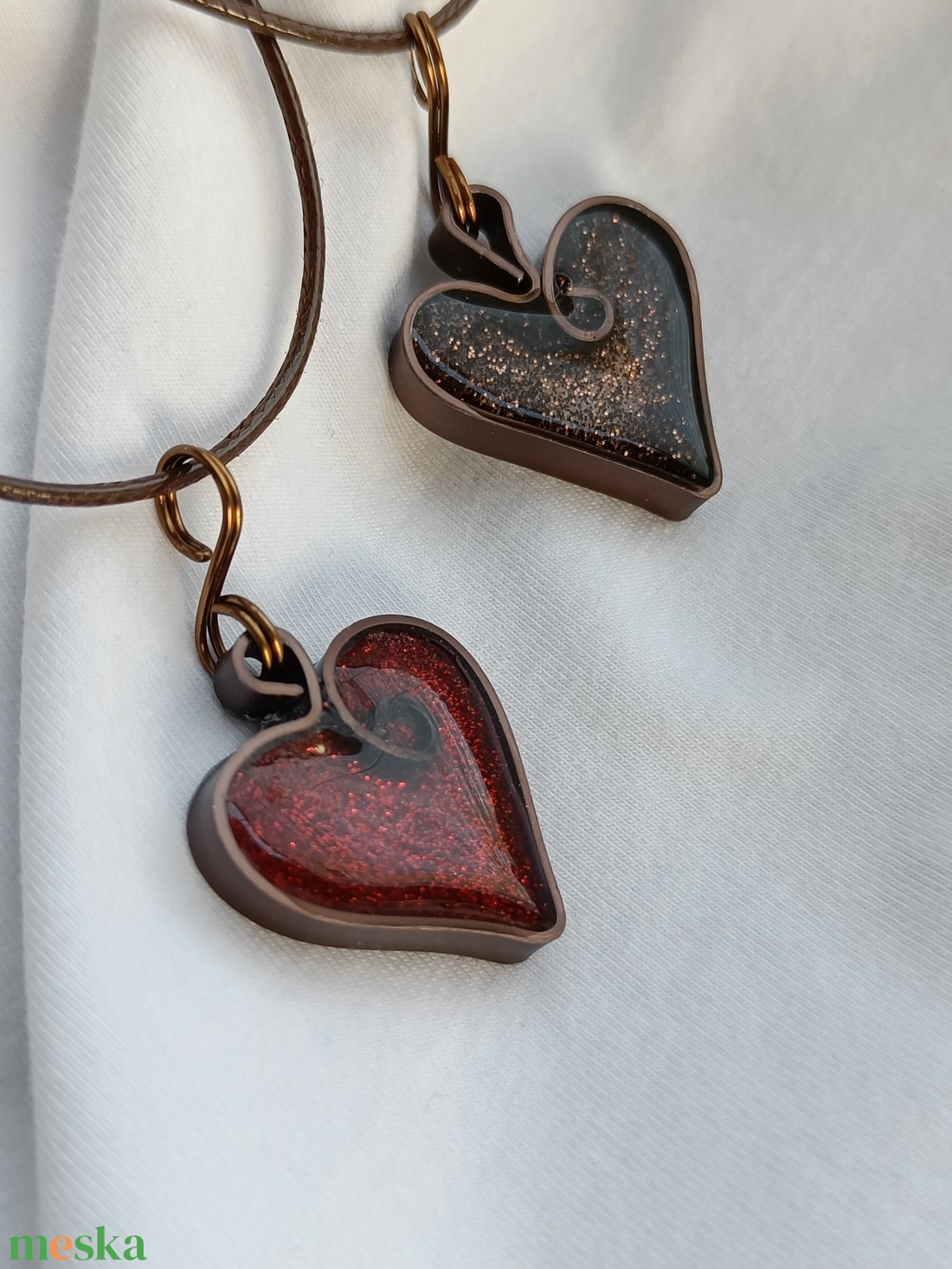  3D szív medál drótból - ékszer - nyaklánc - medál - Meska.hu