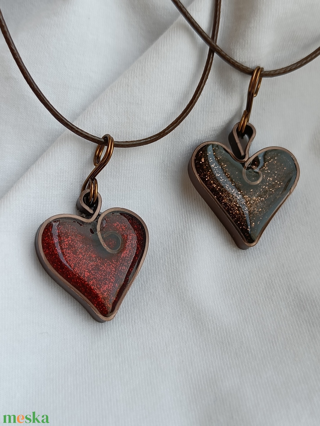  3D szív medál drótból - ékszer - nyaklánc - medál - Meska.hu