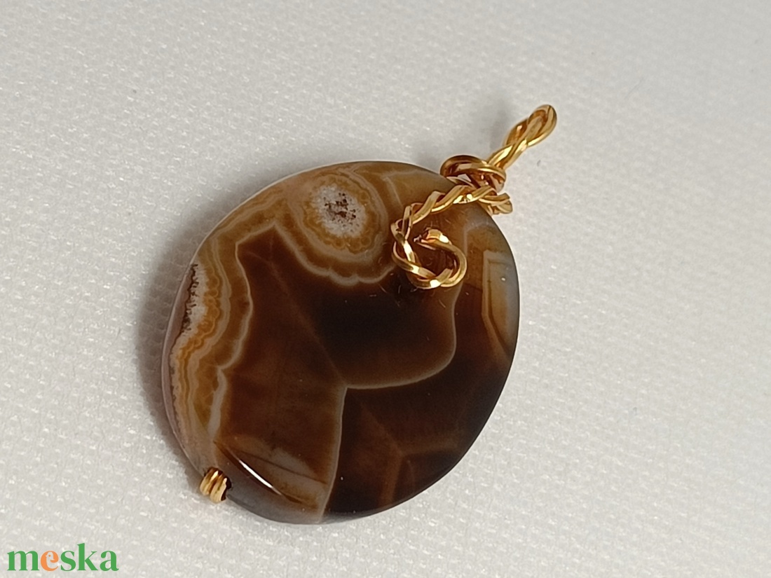 Barna achát medál - ékszer - nyaklánc - medál - Meska.hu