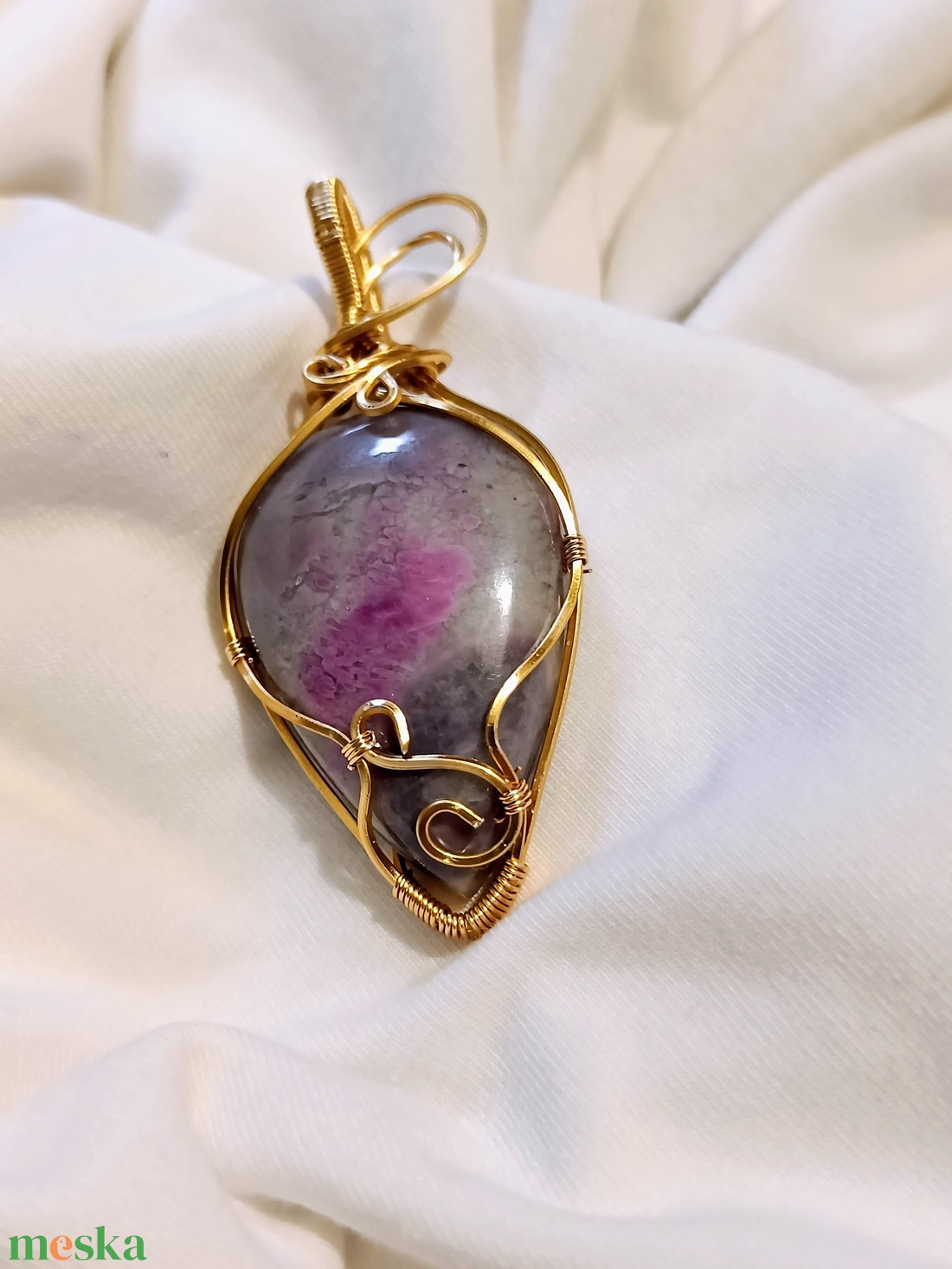 Rubin-turmalin medál rézben - ékszer - nyaklánc - medál - Meska.hu