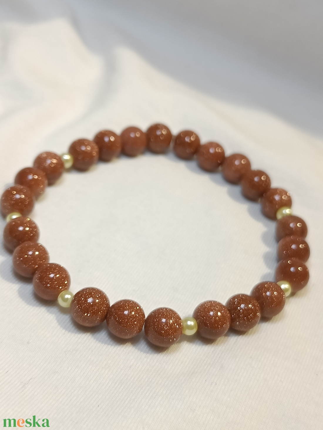 Goldfluss karkötő - ékszer - karkötő - gyöngyös karkötő - Meska.hu