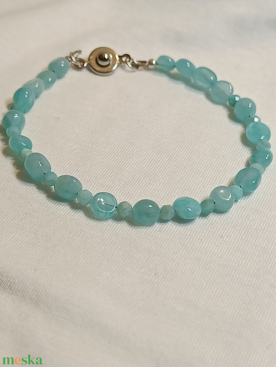 Amazonit karkötő - ékszer - karkötő - gyöngyös karkötő - Meska.hu