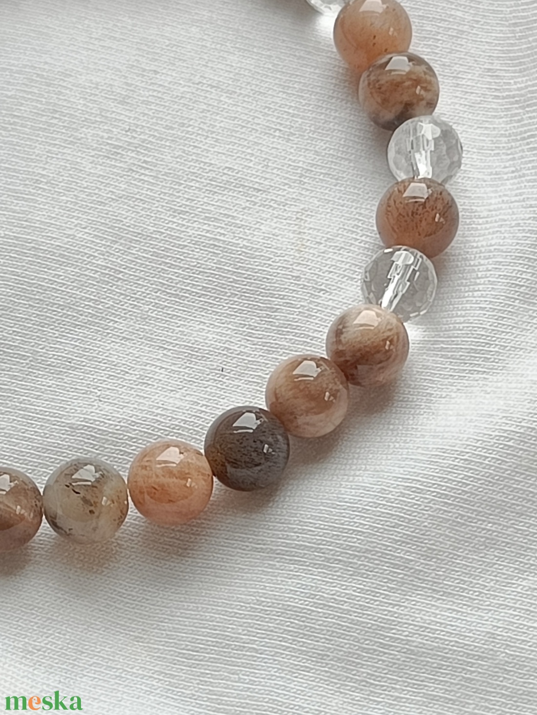 Elegáns holdkő karkötő - ékszer - karkötő - gyöngyös karkötő - Meska.hu