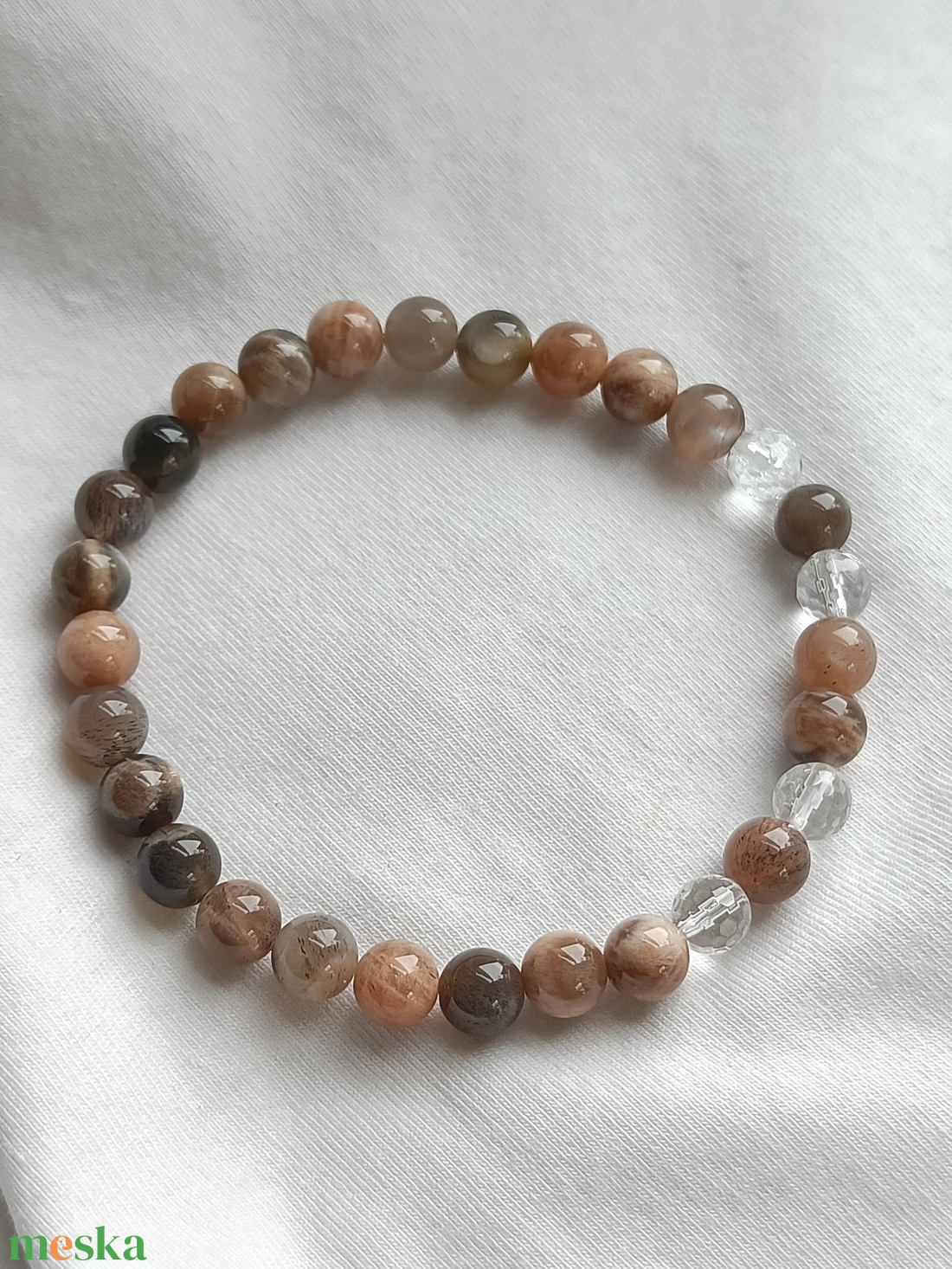 Elegáns holdkő karkötő - ékszer - karkötő - gyöngyös karkötő - Meska.hu