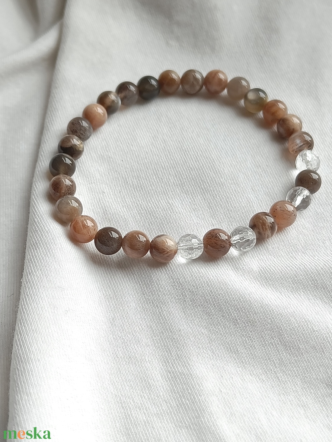 Elegáns holdkő karkötő - ékszer - karkötő - gyöngyös karkötő - Meska.hu