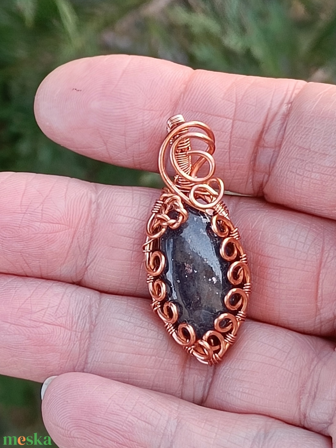 Iolit medál rézben - ékszer - nyaklánc - medál - Meska.hu