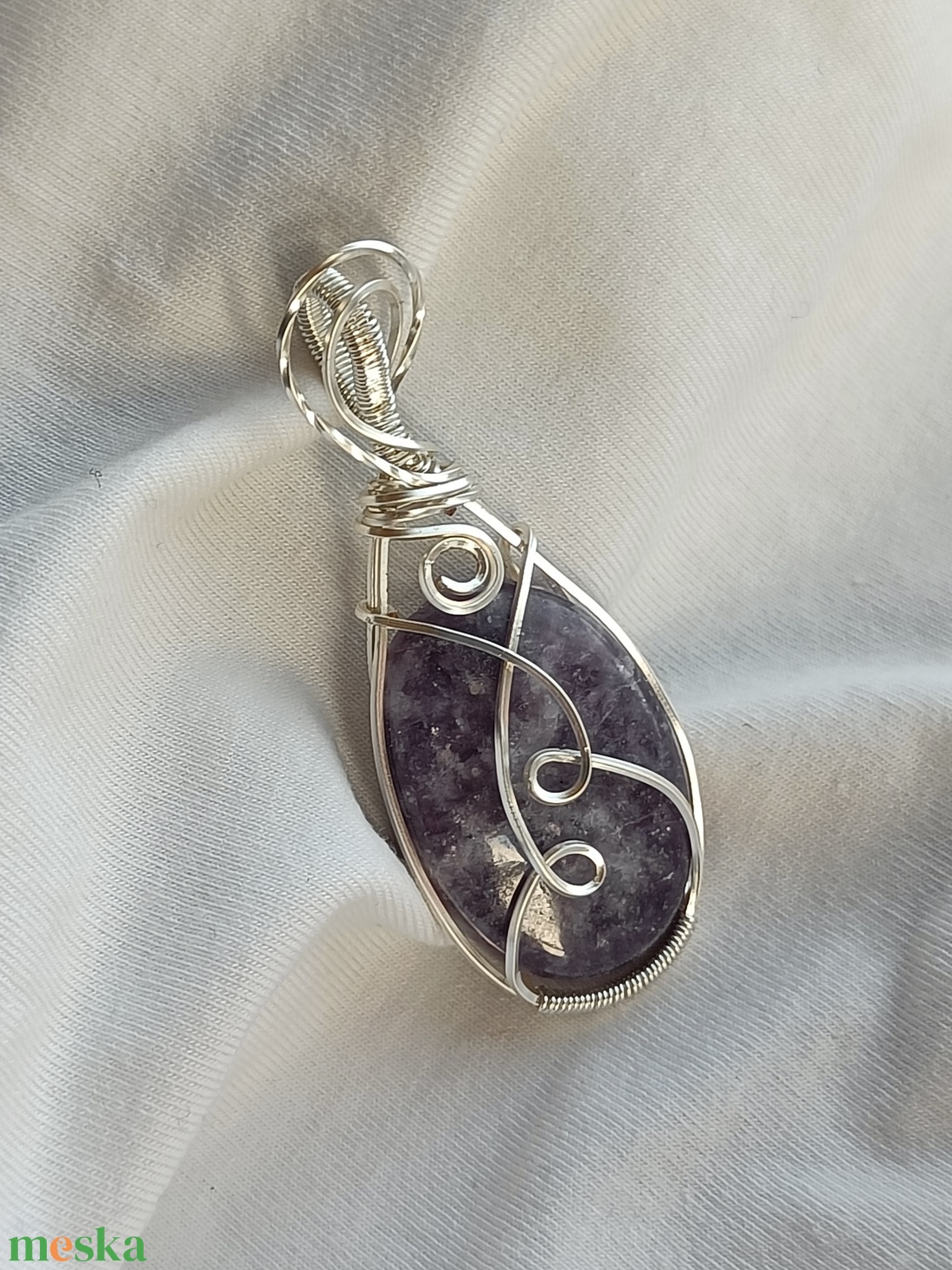 Lepidolit medál - ékszer - nyaklánc - medál - Meska.hu