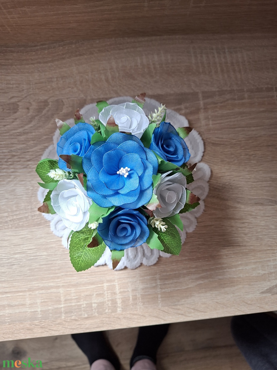 Örök virágcsokor -kézműves harisnyavirág  - baba - mama - babaemlékek - bababejelentők - Meska.hu