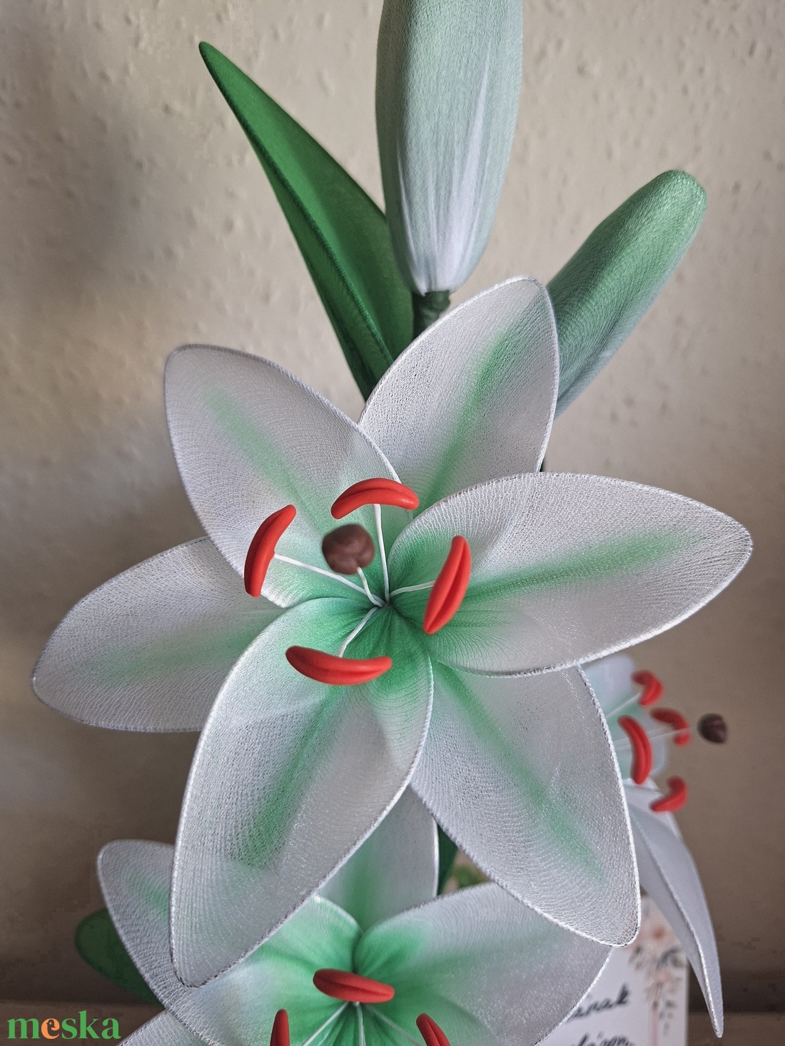 Liliomos harisnyavirág box  - otthon & életmód - virágdekoráció - virágdíszek - asztali virágdísz - Meska.hu